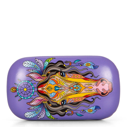 Étui à couvercle à pression Mandala Horse