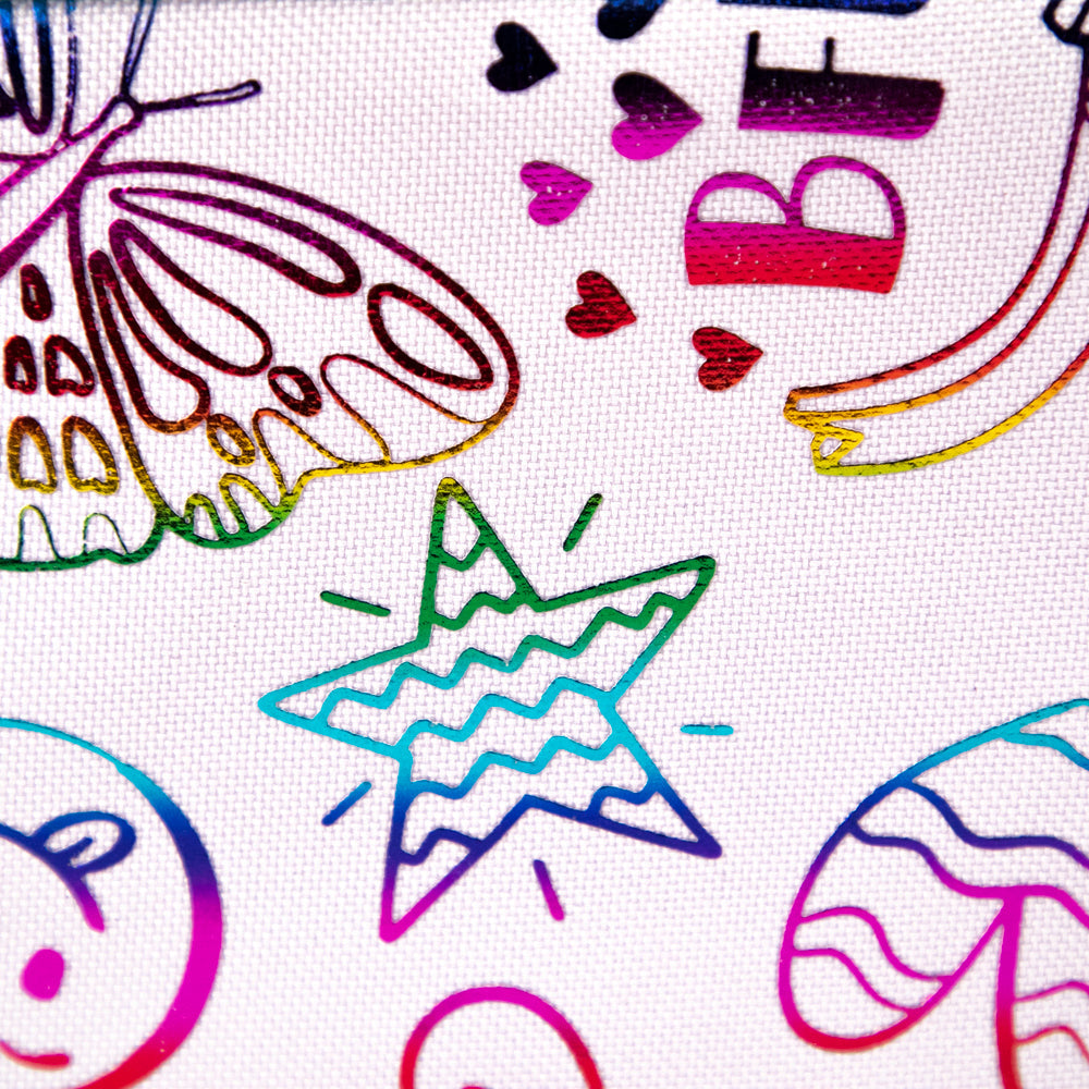 Trousse à crayons Tracker Doodle violette métallisée